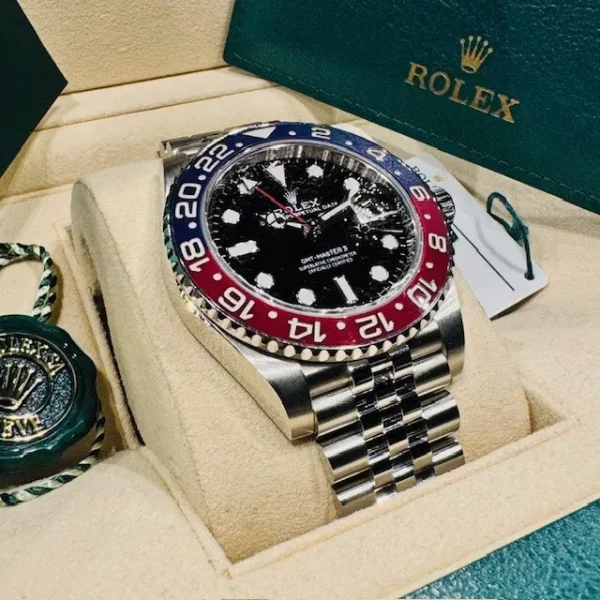 Rolex GMT Master II Pepsi 126710BLRO 40mm Blue & Red Bezel Jubilee Box & Papers for sale