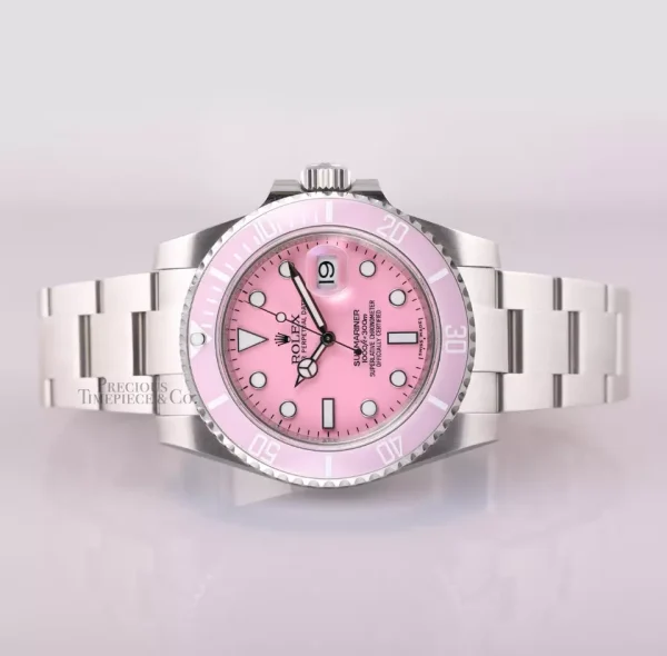 Rolex Submariner 116610 Date Steel 40mm-Custom Pink Ceramic Bezel & Pink Dial for sale