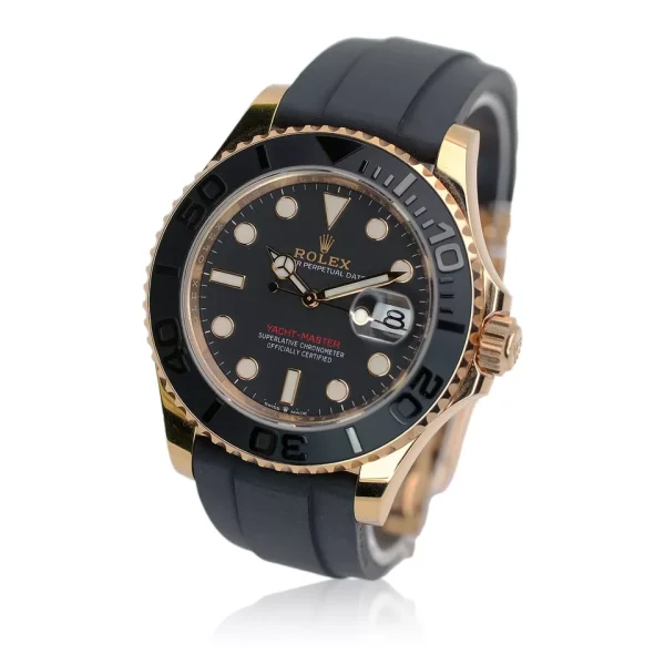 2023 NEW ROLEX YACHT-MASTER 126655 18K ROSE GOLD BLACK DIAL OYSTER FLEX for sale