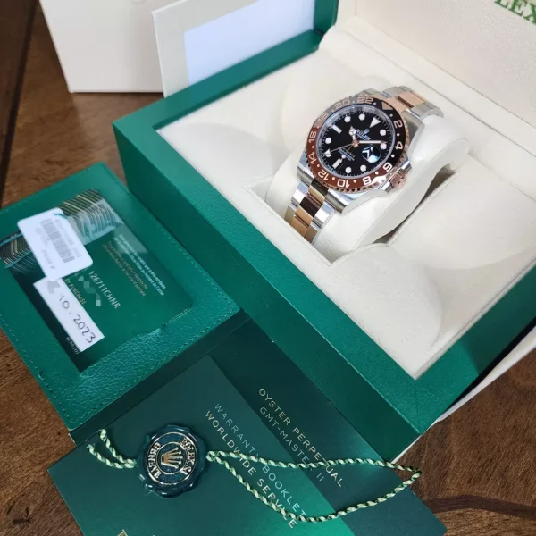 2023 ROLEX GMT MASTER II 126711CHNR 40MM STEEL ROSE GOLD ROOTBEER CERAMIC B/P for sale