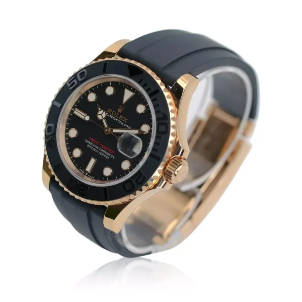 2023 NEW ROLEX YACHT-MASTER 126655 18K ROSE GOLD BLACK DIAL OYSTER FLEX for sale