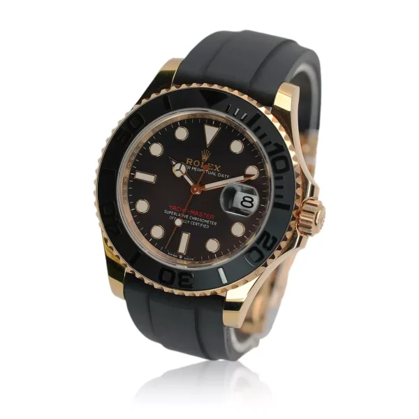 2023 NEW ROLEX YACHT-MASTER 126655 18K ROSE GOLD BLACK DIAL OYSTER FLEX for sale