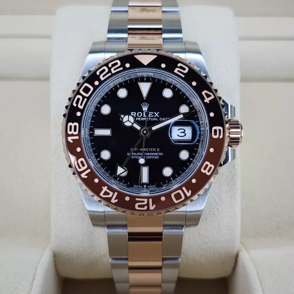 2023 ROLEX GMT MASTER II 126711CHNR 40MM STEEL ROSE GOLD ROOTBEER CERAMIC B/P for sale