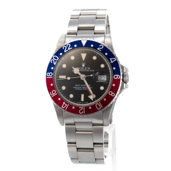 Rolex GMT-Master II 16750 Pepsi Blue Red Vintage Patina Oyster Steel for sale