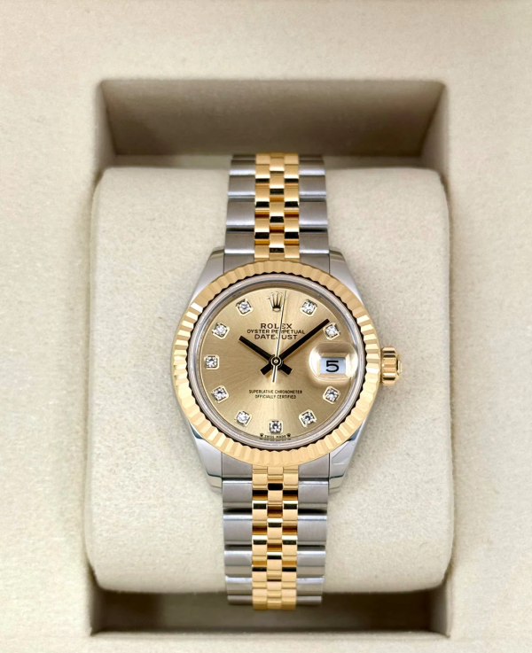 2025 Rolex Lady Datejust 28mm 279173 Jubilee Champagne Diamond Dial (Unworn) (No. 1 of 2) for sale