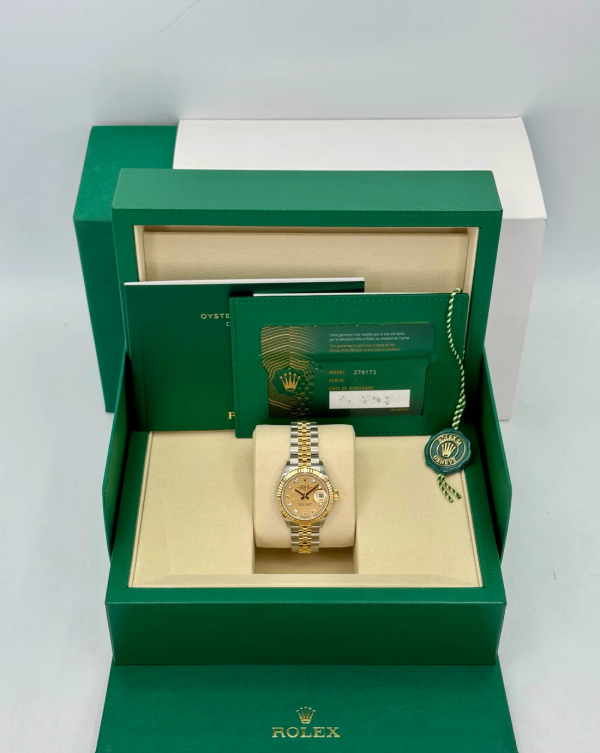 2025 Rolex Lady Datejust 28mm 279173 Jubilee Champagne Diamond Dial (Unworn) (No. 1 of 2) for sale